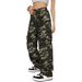 Streetwear Cargo Pants For Men - Oversized Drop-Crotch Joggers With Camo Print & Multi-Pockets, Loose Fit Straight Leg Trousers_ecoleips.com