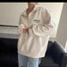 European And American Women's Clothing, Casual Semi-zipper Embroidered Loose Long-sleeved Sweater_ecoleips.com