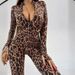 Women's Stand Collar Long Sleeve Jumpsuit Waist Cinching Hip Lifting Autumn Winter Sports Fitness Running_ecoleips.com