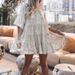 European And American Cross-Border Trade New Direct Sale Solid Color Fashion Sequin Round Neck Loose Waist Short Sleeve_ecoleips.com