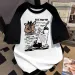 Summer New Cute Cartoon Cat Short-sleeved T-shirt For Women Casual Large Size Round Patchwork Top_ecoleips.com