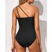 High Waist Slimming One Piece Swimsuit For Women Gathered Flying Edge Bikini Cover Belly_ecoleips.com