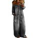 2026 Spring Fashion Single Breasted Shoulderless Strap Pants With Loose Water Washed Cowboy Jumpsuit For Women_ecoleips.com