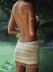 Mozision Backless Tassel Sexy Mini Dress Women Summer New Hollow Out Halter Sleeveless High Waist Ruched Skinny Club Dress_ecoleips.com