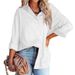 Women's Comfortable Satin Speckled Print Long Sleeve Loose Fit Blouse – Casual Spring Shirt 2026_ecoleips.com