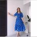 Women's Elegant Printed Dress With Waist Cinching U Neck Quality Spring Summer Fashionable Style_ecoleips.com