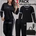 Women's Contrast Trim Long Sleeve Top And Jogger Pants Set, Casual Two-Piece Outfit Comfortable Crewneck Top_ecoleips.com