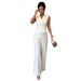 Women's Clothing Elegant Suit Fitted Waist Top Flowing Wide Leg Spring Summer_ecoleips.com