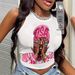 Y2k Pink Rap Graphic Tank Top - Women's Stretchy Polyester Sleeveless Crop Top With Hip-Hop Print, Adjustable Straps_ecoleips.com