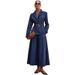 Women's European American Style Denim Skirt Set With Fashion Belt Maternity Clothes_ecoleips.com