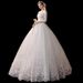 French Retro Wedding Dresses Off-Shoulder Long Sleeved Tulle Gowns Floor Length Simple Style New_ecoleips.com