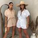 Women's Clothing Fashion Casual Suit Solid Color Classic Single Breasted Sleeve Shirt Elastic Waist Shorts Two Piece Suit_ecoleips.com