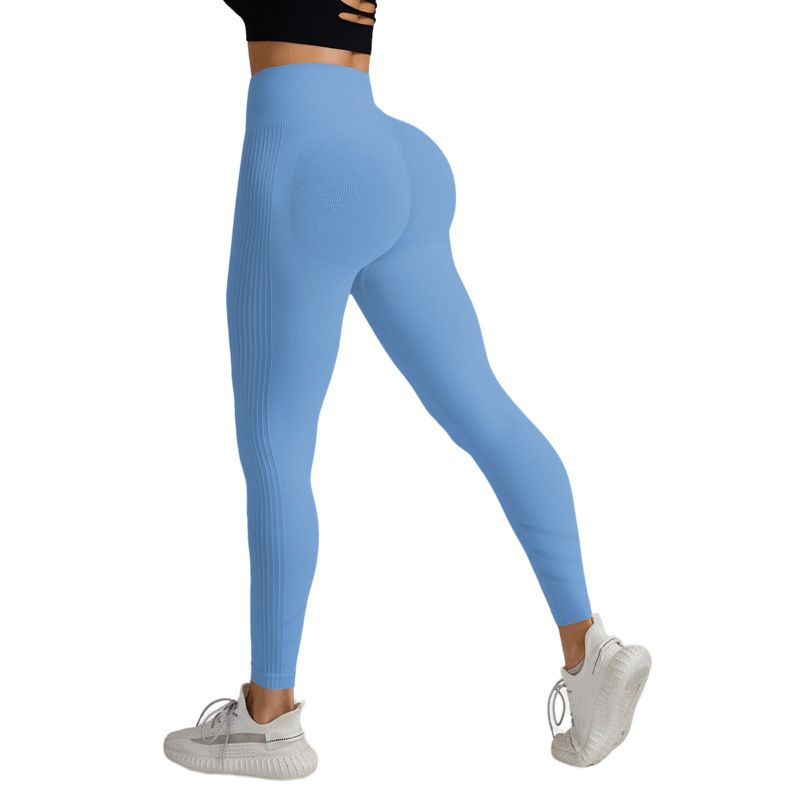 Women's Clothing High Waist Tummy Peach Buttocks Nude Yoga Pants Women's Solid Color Quick Drying Breathable Running Sports Fitness Trousers_ecoleips.com