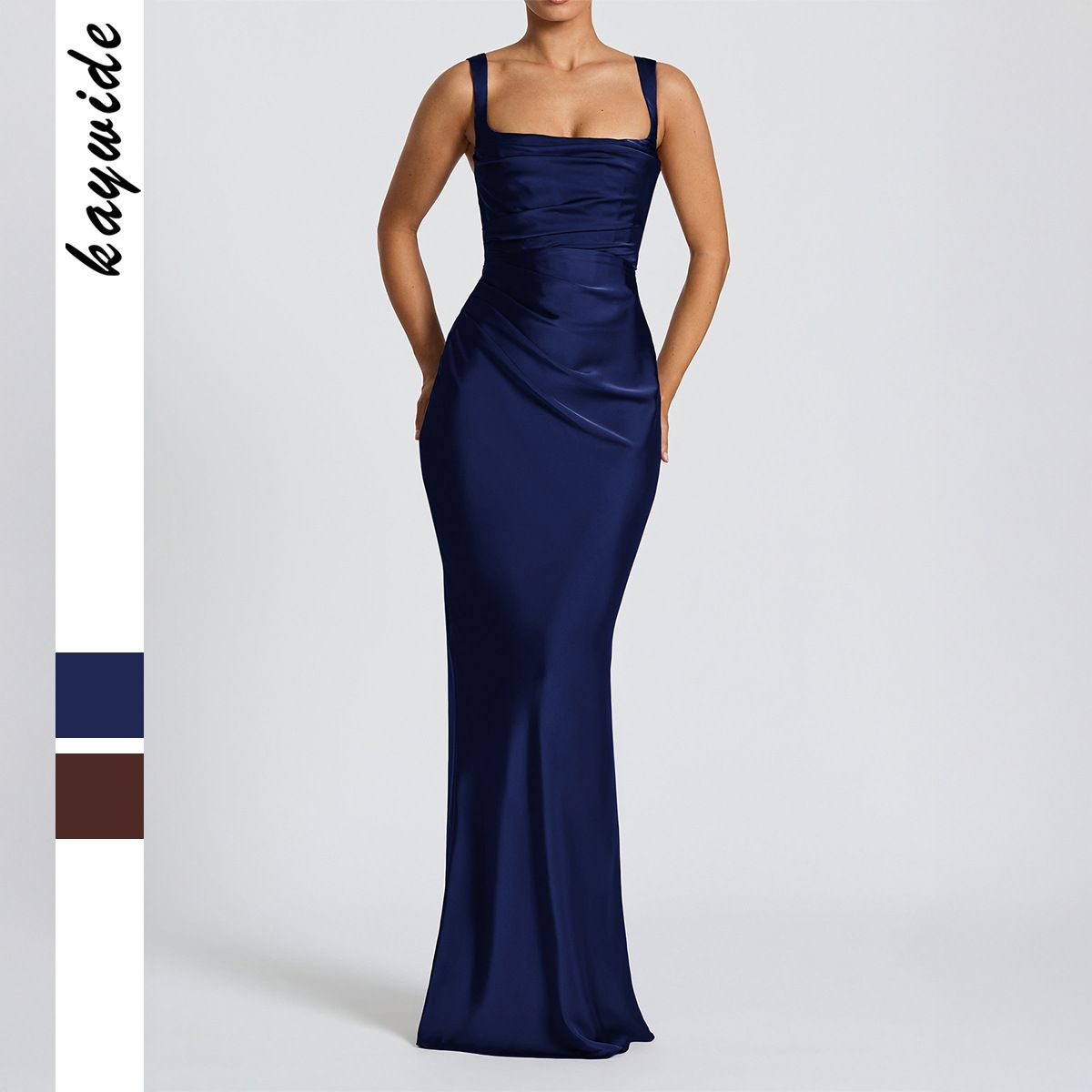 Women Temperament Elegant Spaghetti Strap High Waist Slim Fit Bodycon Long Maxi Dress For Daily Party Occasions_ecoleips.com