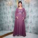Elegant Long Sleeve Maxi Dress With Embellished Rhinestones Modest Muslim Evening Gown For Women, Plus Size A-Line Formal Dress (Green/Purple/Black)_ecoleips.com