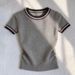 Spring Summer Women's Trendy Short Sleeve Knitted Sweater Base Layer Top Gray_ecoleips.com