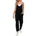 Women's Clothing Women's Adjustable Buckle Jumpsuit Solid Color With Wide Hip Pocket For Formal & Casual For Women_ecoleips.com