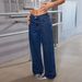 Women's High Waist Wide Leg Jeans Loose Straight Pants Slimming England Style Fashion Solid Color Pear Shaped Figure Fit Spring Autumn Wear_ecoleips.com