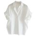 Women's Clothing Retro Loose Bat Sleeve V Neck Shirt_ecoleips.com
