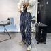 Vintage High Street Jacquard Textured Washed Denim High-waisted Straight Slim-fit Pants For Men And Women_ecoleips.com