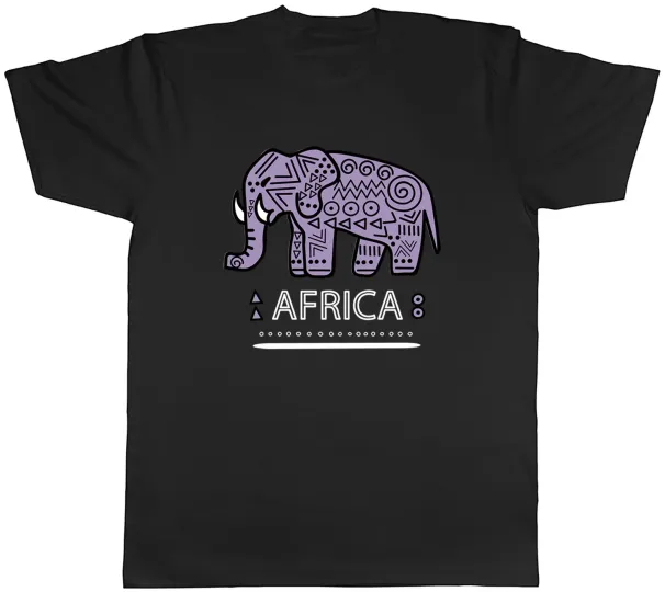 Women's T-Shirts Africa Mens T-Shirt African Pattern Elephant Unisex Tee Gift_ecoleips.com