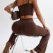 Women's Clothing Chest Wrap Vest Flared Pants Two Piece High Waist Abdomen Wide Leg Pants Leisure Sports Yoga Suit_ecoleips.com