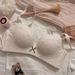girl Strawberry Mochi ~ Girly Lace Trim Floral Bra Set For Small Busts, Wireless Push-Up Bra, Young And Fresh_ecoleips.com