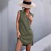 2026 Summer New European And American Products Bestseller V-neck Buttoned Sleeveless Vest Slit Cotton Linen_ecoleips.com