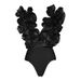 Women's Clothing Swimsuit Women's Lace V Neck Irregular Skirt Swimsuit Set_ecoleips.com