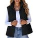 Aria Basics Europe America 2024 Autumn/Winter Corduroy Vest With Pockets, Zipper Front, Pleated Women's Cotton Coat, Casual_ecoleips.com