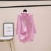 Women's Spring/Autumn Korean-Style Artistic Loose-Fitting Mid-Length Cardigan With Printed Long-Sleeved Shirt_ecoleips.com