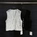 Elegant Sleeveless V-Neck Vest With Single-Breasted Buttons & Embroidered Lace Detail - Breathable Linen Blend Cropped Top For Women_ecoleips.com