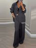 2025 Autumn Winter New Women's Fashion Elegant Long Sleeve Jacket Casual Wide Leg Pants Suit Set_ecoleips.com