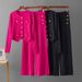 Elegant Knit Suit Set For Women - Slimming & Versatile Tweed Style Two-Piece Outfit With Long Sleeve Top And Pants_ecoleips.com