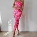 2024 European American Foreign Trade Cross-border Women's Clothing Shein Strapless Dress With Slit Hem And_ecoleips.com