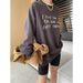 Sinan Relaxed Blogger Style American Accent Letter Side Zipper Raglan Sleeve Casual Fleece Sweatshirt SN6837_ecoleips.com