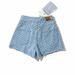 Women’s Clothing Ripped Denim Shorts For Women Summer New High Waist Ins Two Buttons Slimming Raw Edge A Line Wide Leg Hot Pants_ecoleips.com