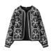 Women's Clothing Autumn Women's Fashion Casual Suit Personality Street Print Round Neck Jacket Short Skirt Suit_ecoleips.com