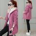 Women's Geometric-Print Fleece Hoodie – Winter-Ready Zip-Up Sweatshirt With Embroidery (M-3XL, Dusty Pink/Taupe/Denim, Urban Streetwear Essential)_ecoleips.com