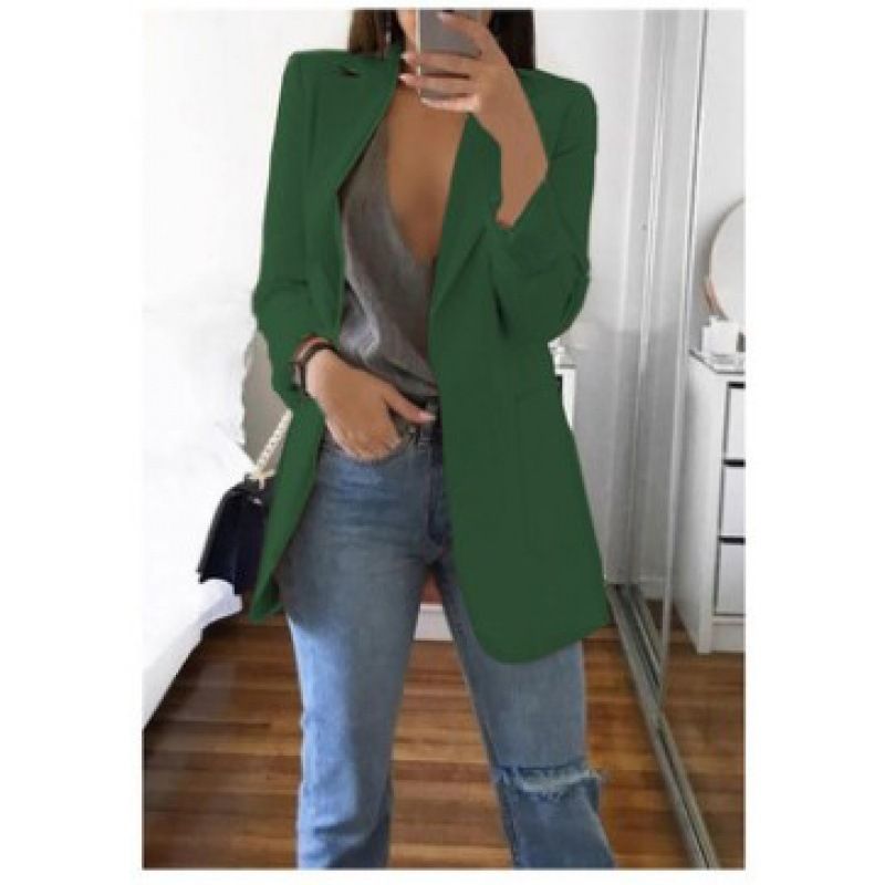 Wish 2021 European And American Fashion Lapel Slim Fit Cardigan Elegant Women's Blazer_ecoleips.com