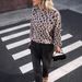 Women's Leopard Print Knit Sweater – Loose Fit Pullover For Autumn & Winter (Greyish/Khaki/Apricot)_ecoleips.com