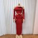 Women's Mesh Long Sleeve Off-Shoulder Top With Bodycon Skirt Set, Elegant Sexy Two-Piece Outfit For Evening Party_ecoleips.com
