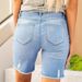 Women's New European And American Style Denim Shorts, Hot-Selling Fashionable Ripped Stretchy Three-Quarter Pants,_ecoleips.com