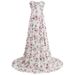 Foreign Trade European American Style Sexy Printed Strapless Backless Straps, Women's Fashionable Floral Long Dress With_ecoleips.com