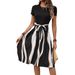 2026 Women Color Block Belted Dress, Simple Commute Trendy Elegant Autumn Dress_ecoleips.com