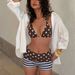 Women's Retro Polka Dot Bikini Halter Neck Tie Color Block Swimwear Beach Vacation Style Set_ecoleips.com
