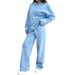 Women's 2-Piece Hooded Sweatshirt & Jogger Pants Set - Soft Fleece Lining, Casual Lounge Wear, Streetwear Fashion_ecoleips.com