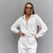 Women’s Long-Sleeve Zip-Up Top & Lace-Up Trousers Set – Casual Solid Color Two-Piece Outfit (S-XL, Apricot/Black/White)_ecoleips.com