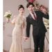 Cheongsam Toast Dress Light Luxury Mermaid Gown For Brides Summer Wedding Engagement Party Annual Wear Women's Clothing_ecoleips.com