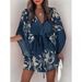 Cross-border European And American Foreign Trade Clothing, Summer Women's Flutter Sleeve V-neck Tie-dye Printed_ecoleips.com